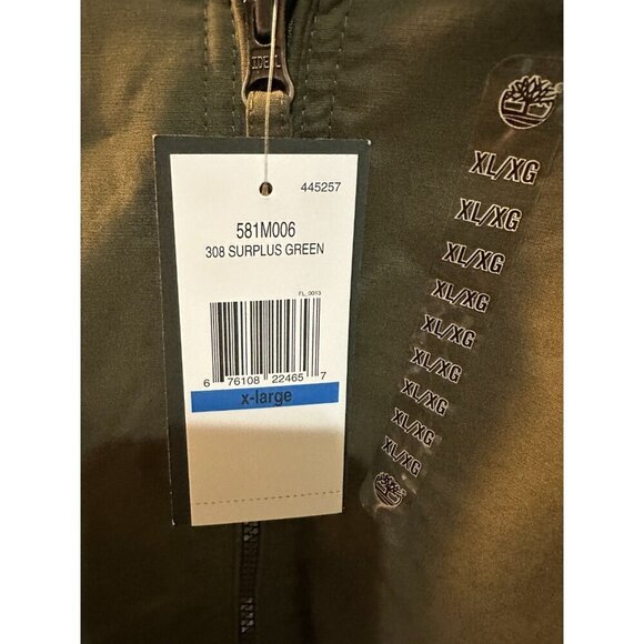 NWT Mens Timberland Fleece Lined Green water resistant windbreaker jacket SZ XL - Picture 3 of 12
